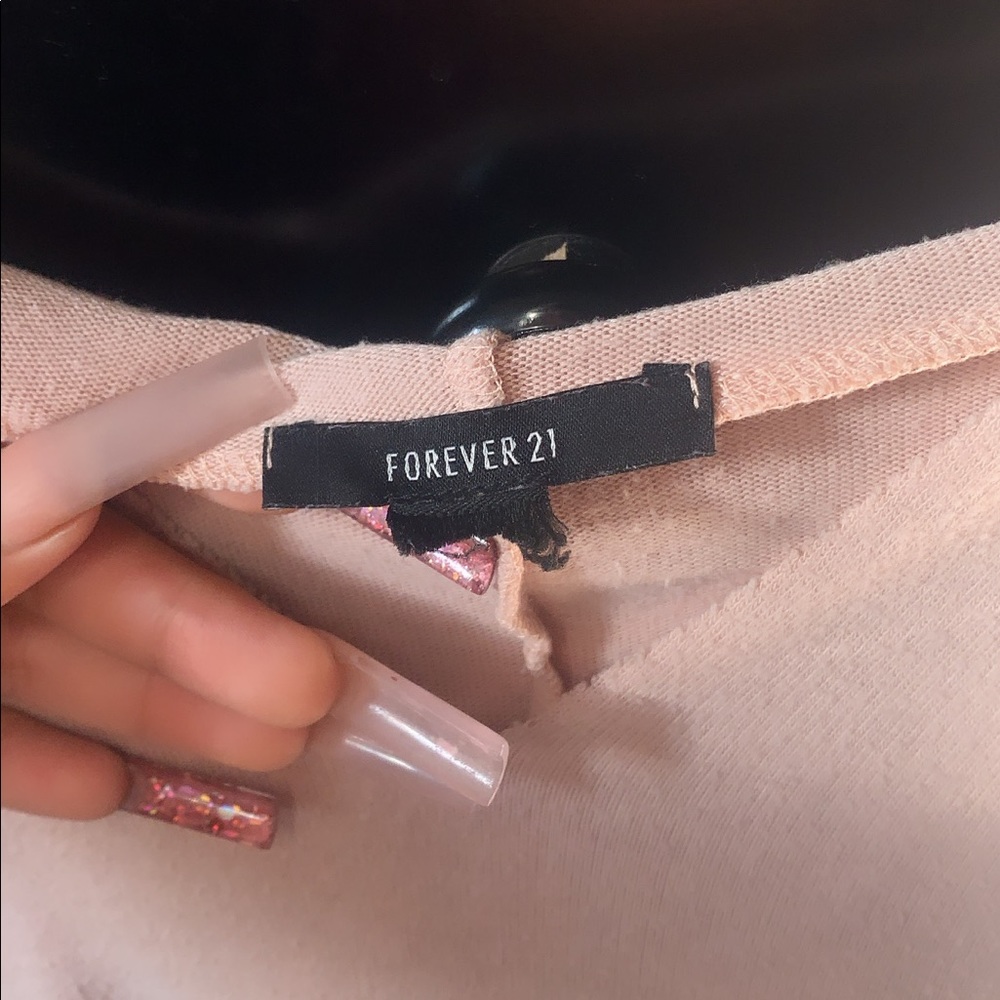 Pink long sleeve hooded shirt